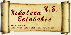 Nikoleta Belobabić vizit kartica